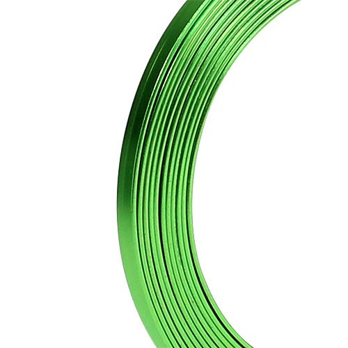 Floristik24 Hliníkový plochý drát zelený 5mm x 1mm 2,5m