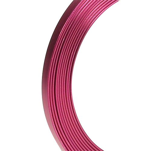 Floristik24 Hliníkový plochý drát růžový 5mm x 1mm 2,5m