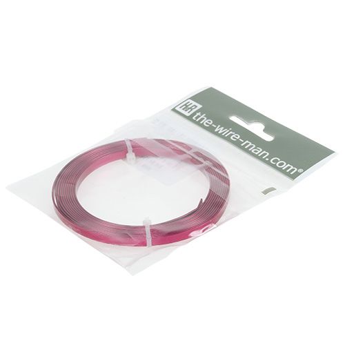 položky Hliníkový plochý drát růžový 5mm x 1mm 2,5m