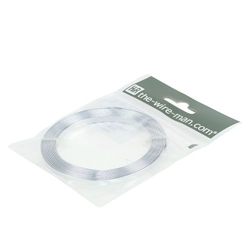 položky Hliníkový plochý drát stříbrný 5mm x 1mm 2,5m
