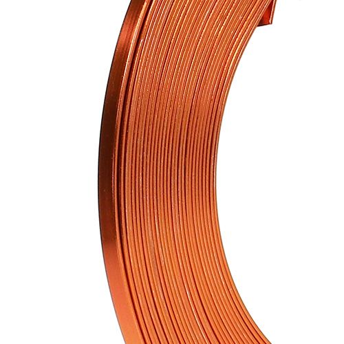 Floristik24 Hliníkový plochý drát Oranžový 5mm 10m