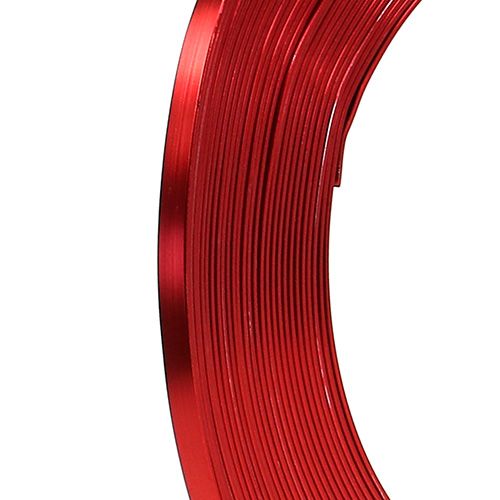Floristik24 Hliníkový plochý drát červený 5mm 10m
