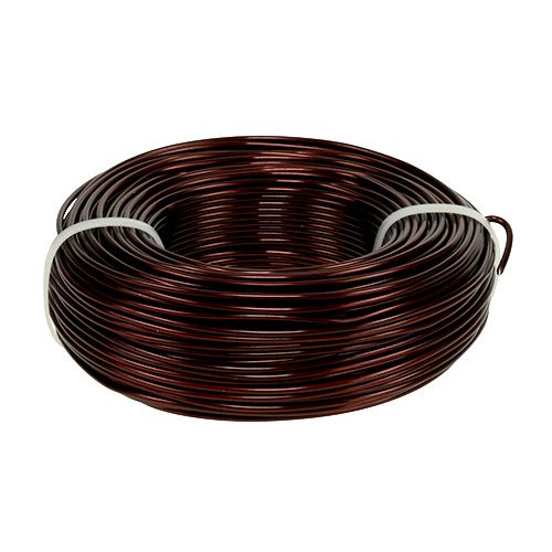 Floristik24 Hliníkový drát Ø2mm 500g 60m hnědý
