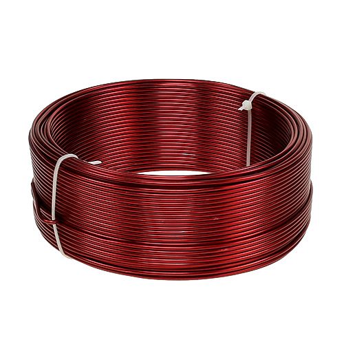 Floristik24 Hliníkový drát červený Ø2mm 500g (60m)