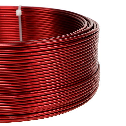 Floristik24 Hliníkový drát červený Ø2mm 500g (60m)