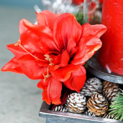 Floristik24 Amaryllis umělá velká červená 96,5cm