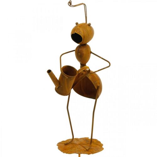 Floristik24 Dekorativní špunt mravenec, dekorace na postel, mravenec s konví, patina kytičky