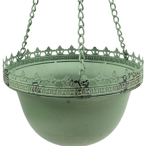 Floristik24 Závěsný závěsný košík zelený Ø23cm V21cm