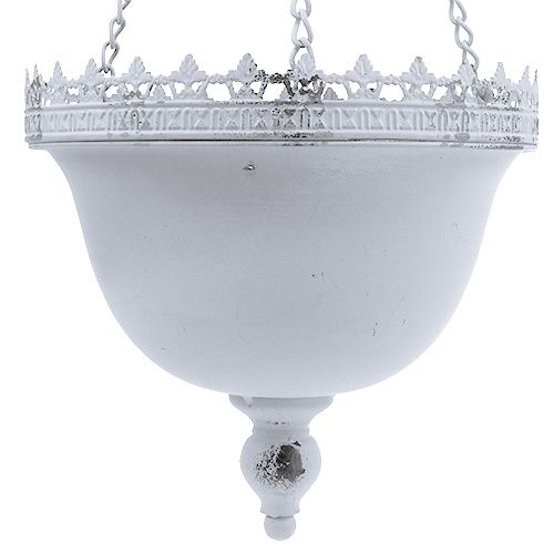 Floristik24 Závěsný závěsný košík bílý Ø23cm V21cm