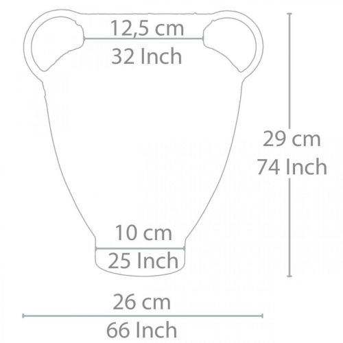 položky Amfora starožitného vzhledu k zasazení do vázy kovová zahradní dekorace V29cm