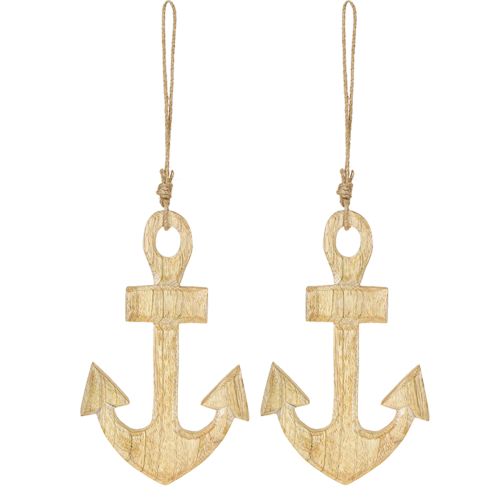 položky Kotva Dekorace Věšák Maritime Wood Juta Natural 15x25cm 2ks