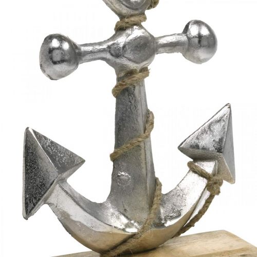 Floristik24 Kovová kotva, letní, námořní dekorace do výlohy Stříbrná, přírodní barvy V22cm