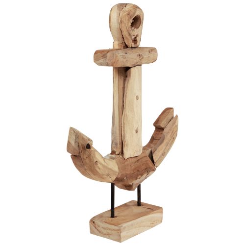 Floristik24 Dekorace kotvy dřevo kov s podstavcem teak maritime 26×7×38cm