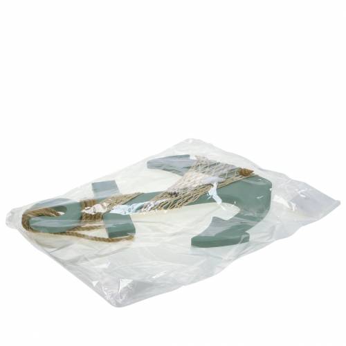 Floristik24 Kotevní dřevo s mušlemi světle modrá 28,5×40cm