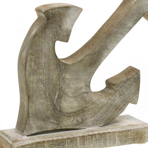 položky Kotva dřevěná, ozdobná kotva, shabby chic, bílá, přírodní, 22 cm