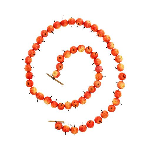 Floristik24 Jablečná girlanda z 55 mini jablíček žlutooranžová 113cm
