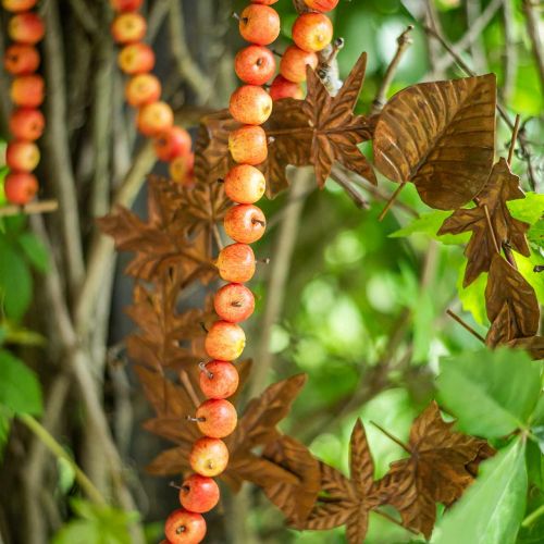 Floristik24 Jablečná girlanda z 55 mini jablíček žlutooranžová 113cm