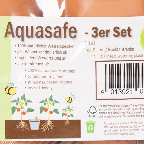 Nádrž na vodu Aquasafe s napáječkou proti hmyzu do zahrady, na balkon a terasu, 12 cm, 3 kusy | Floristik24.cz