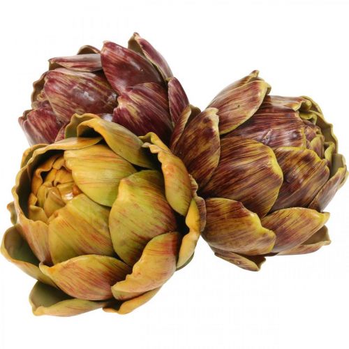 Floristik24 Artyčok Umělá zelenina Deco Barevná Assorted H10,5cm 3ks