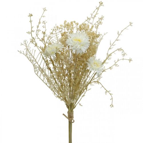 Floristik24 Kytice umělé astry a gypsophila béžová, bílá 43cm