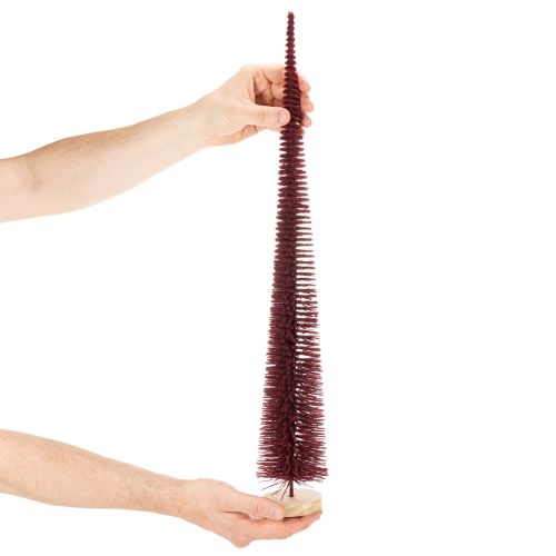 Dekorativní vánoční stromeček, štíhlá figurka stromku na dřevěném podstavci, 60 cm | Floristik24.cz
