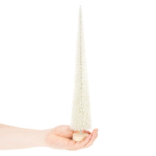 Dekorativní vánoční stromeček s dřevěným podstavcem pro zimní dekoraci, 40 cm, 3 kusy | Floristik24.cz