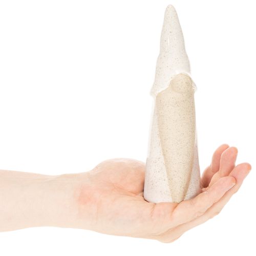 Dekorativní figurka trpaslíka, světlá keramika, skandinávský styl, 18 cm, 3 díly | Floristik24.cz