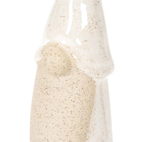 Dekorativní figurka trpaslíka, světlá keramika, skandinávský styl, 18 cm, 3 díly | Floristik24.cz