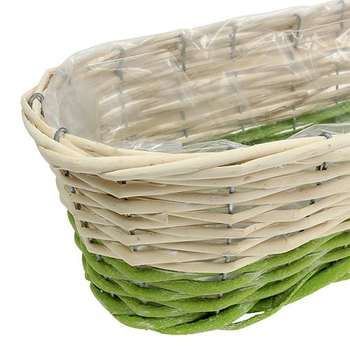 Floristik24 Balkonový truhlík oválný 48x18cm H14cm krémová, zelená
