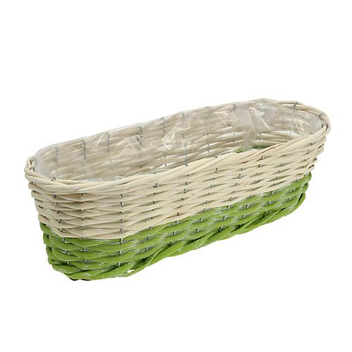 Floristik24 Balkonový truhlík oválný 48x18cm H14cm krémová, zelená