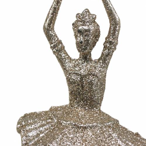 Floristik24 Vánoční ozdoby na stromeček balerína champagne třpytky 18cm 6ks