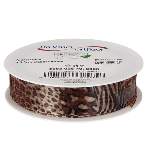 Dekorativní stuha, zvířecí vzor, leopardí vzor, dárková stuha, šířka 25 mm, délka 20 m | Floristik24.cz