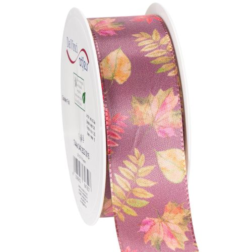 Dekorativní stuha s motivem podzimního listí, šířka 40 mm, délka 15 m