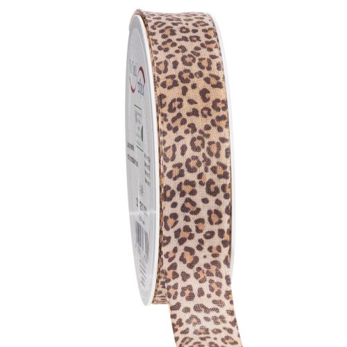 Dárková stuha s leopardím vzorem, šířka 25 mm, délka 18 m