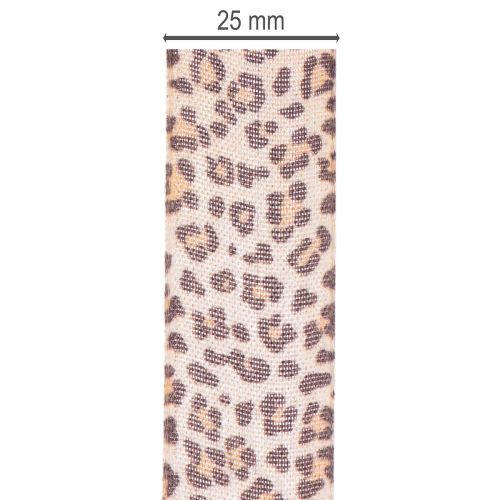 Dárková stuha s leopardím vzorem, šířka 25 mm, délka 18 m | Floristik24.cz