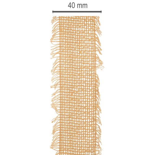 Dekorativní bavlněná stuha, rustikální styl, s třásněmi, 40 mm, 30 m | Floristik24.cz