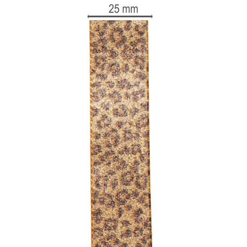 Dárková stuha s leopardím vzorem pro kreativní dekorace a floristiku, 25 mm x 20 m | Floristik24.cz