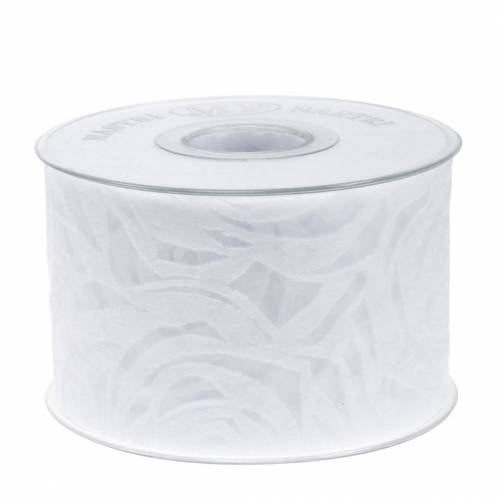 Floristik24 Deko stuha růže široká bílá 63mm 20m