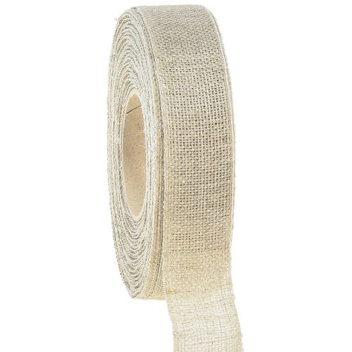 položky Ozdobná stuha přírodní béžová lněná stuha 25mm 20m