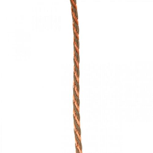 Floristik24 Šňůra, ozdobná stuha, šňůrka na šperky Měď-přírodní barvy L20m Ø4cm