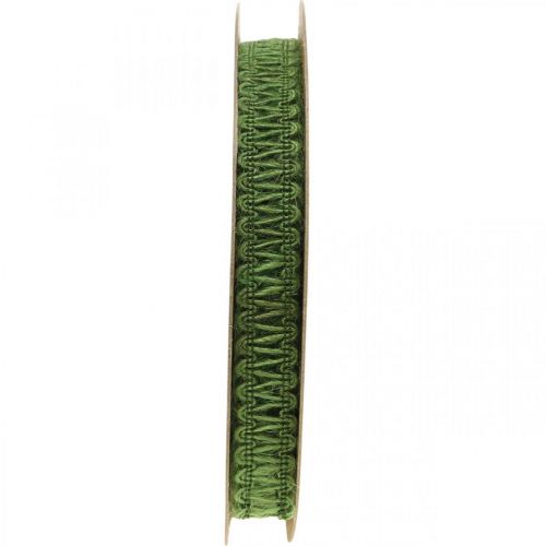 Jutová stuha na ozdobu, přírodní dárková stuha, ozdobná stuha zelená 15mm 15m