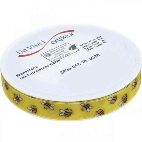 položky Deko stuha jarní žlutá, stuha s včelkami B15mm L20m