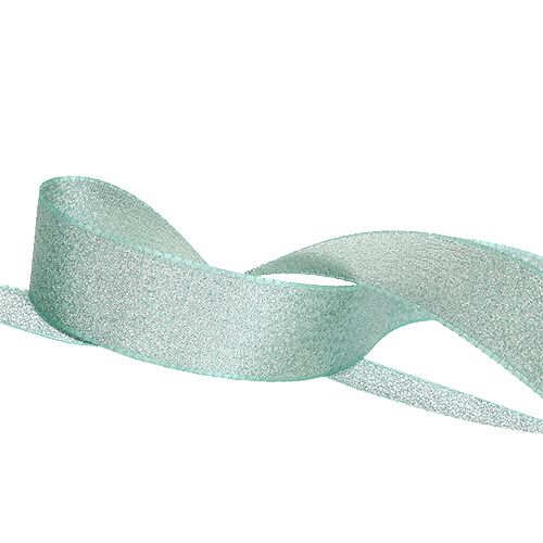 Floristik24 Stuha na zdobení mátově zelená 25mm 20m
