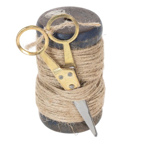 položky Jutová stuha s nůžkami, cívka, Ø5cm, výška 8cm, 2 ks