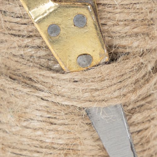 položky Jutová stuha s nůžkami, cívka, Ø5cm, výška 8cm, 2 ks