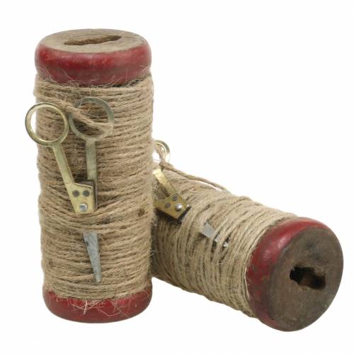 položky Cívka příze s ozdobnými nůžkami Ø6,5cm V15cm 2ks vintage styl