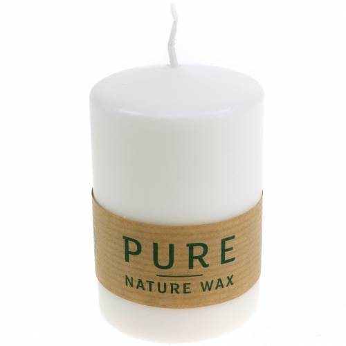 položky PURE Nature Safe Candle sloupová svíčka stearin, řepkový vosk 90/60mm bílá 1 ks