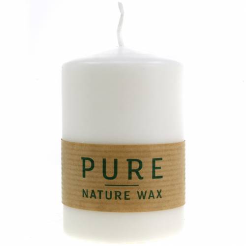 položky PURE Nature Safe Candle sloupová svíčka stearin, řepkový vosk 90/60mm bílá 1 ks