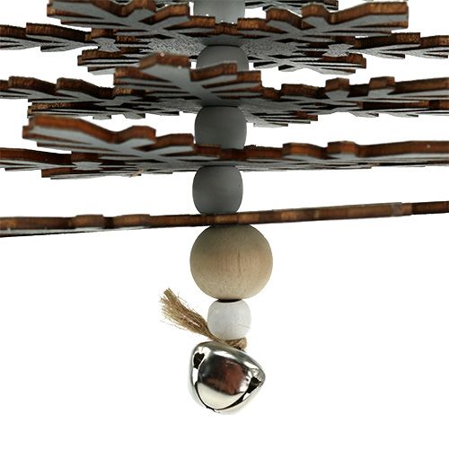 Floristik24 Stromeček k zavěšení stříbrný s rolničkou 40cm