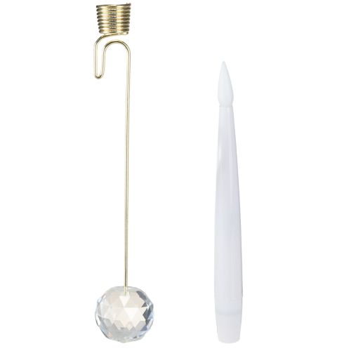 položky Svíčky na stromeček LED tyčinkové svíčky s křišťálovým žlutým světlem 31cm 10 kusů
